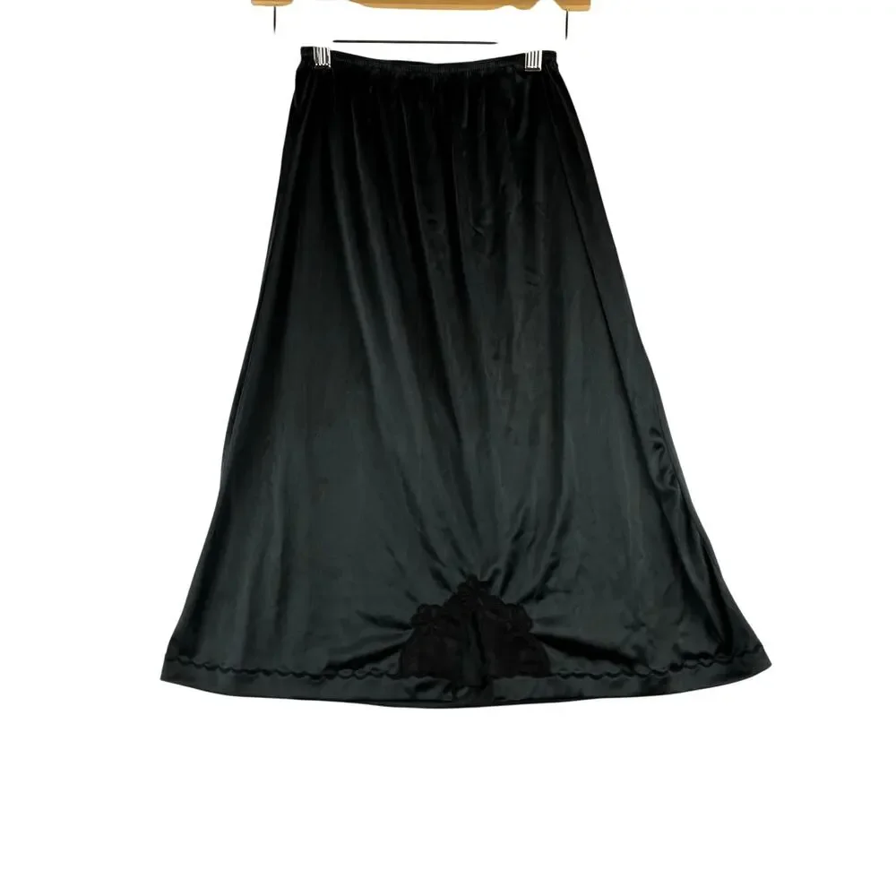 Heavenly Secrets Black Slip Women's Medium Lace READ Y2K Coquette Sexy Midi